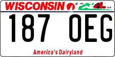 WI license plate 187OEG