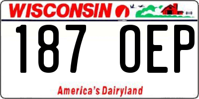 WI license plate 187OEP