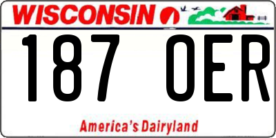 WI license plate 187OER