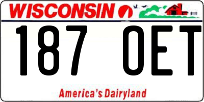WI license plate 187OET