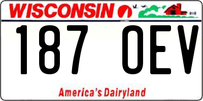 WI license plate 187OEV
