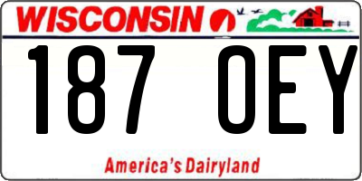 WI license plate 187OEY