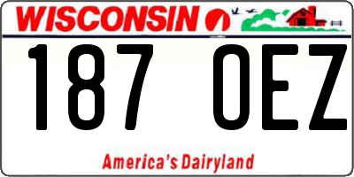 WI license plate 187OEZ