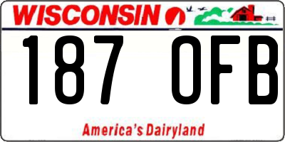 WI license plate 187OFB