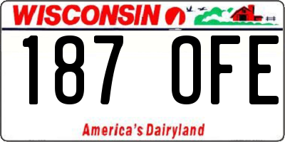 WI license plate 187OFE