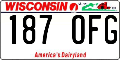 WI license plate 187OFG