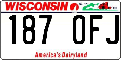 WI license plate 187OFJ