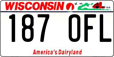 WI license plate 187OFL