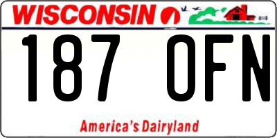 WI license plate 187OFN