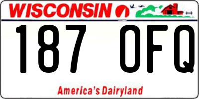 WI license plate 187OFQ