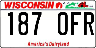 WI license plate 187OFR