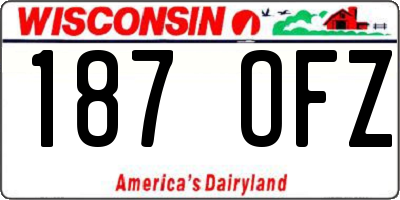 WI license plate 187OFZ