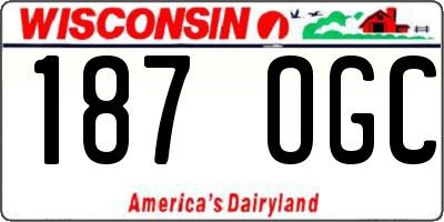 WI license plate 187OGC