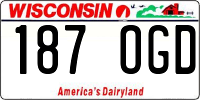 WI license plate 187OGD