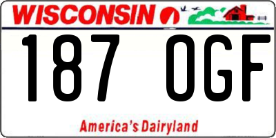 WI license plate 187OGF