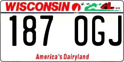 WI license plate 187OGJ