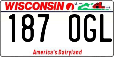 WI license plate 187OGL