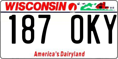 WI license plate 187OKY