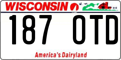 WI license plate 187OTD