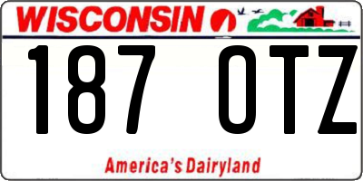 WI license plate 187OTZ