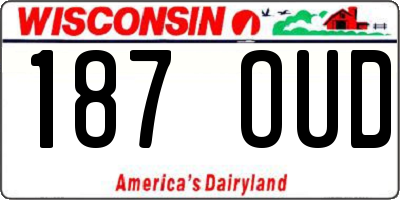 WI license plate 187OUD