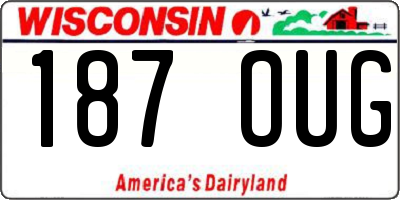 WI license plate 187OUG