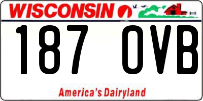 WI license plate 187OVB