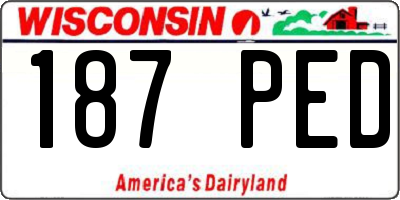 WI license plate 187PED