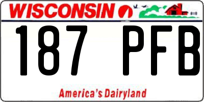 WI license plate 187PFB