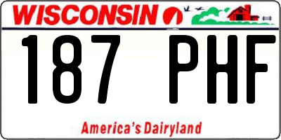 WI license plate 187PHF