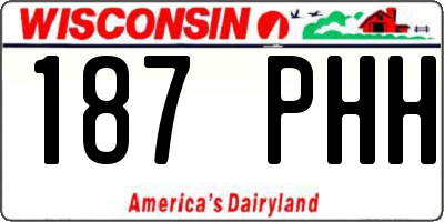 WI license plate 187PHH
