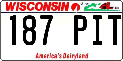 WI license plate 187PIT
