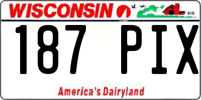 WI license plate 187PIX