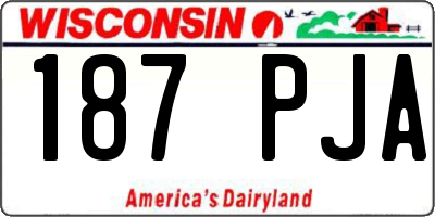 WI license plate 187PJA