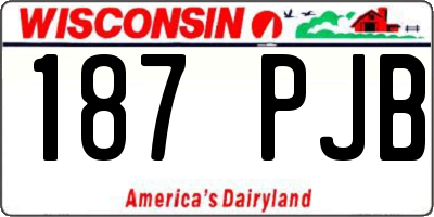 WI license plate 187PJB