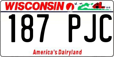 WI license plate 187PJC