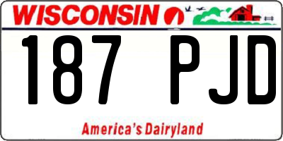 WI license plate 187PJD