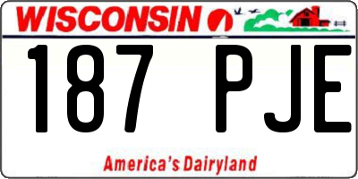 WI license plate 187PJE