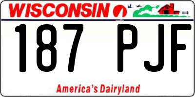 WI license plate 187PJF