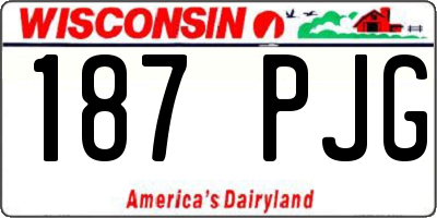 WI license plate 187PJG