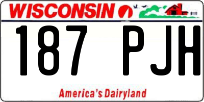WI license plate 187PJH