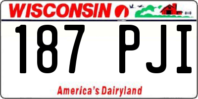 WI license plate 187PJI