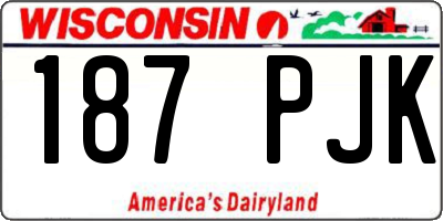 WI license plate 187PJK