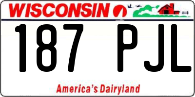 WI license plate 187PJL