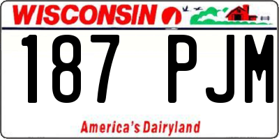 WI license plate 187PJM