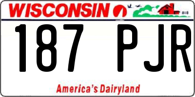 WI license plate 187PJR