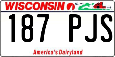 WI license plate 187PJS