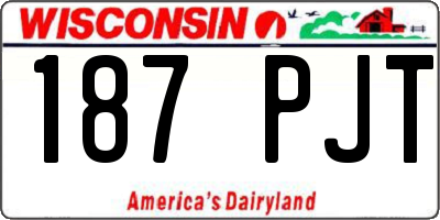 WI license plate 187PJT