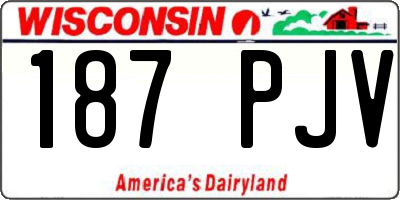 WI license plate 187PJV