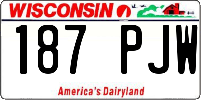 WI license plate 187PJW